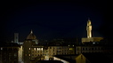 The main structure visible on the Florence skyline at Night are Giotto's Bell Tower, the Duomo and the Palazzo Vecchio