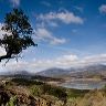 Looking over lake La Vinuela towards Zafarraya and Alcaucin