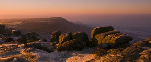 Sunrise over Curbar Edge in The Peak District