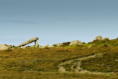 Coetan Arthur on the skyline at St David's Head