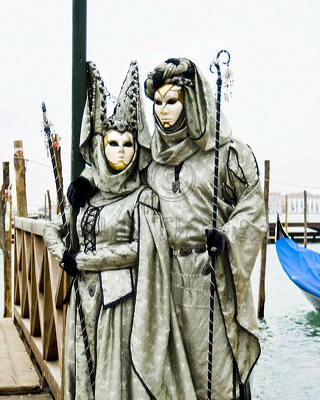 People in Costume for the Carnival of the Mask in Venice.